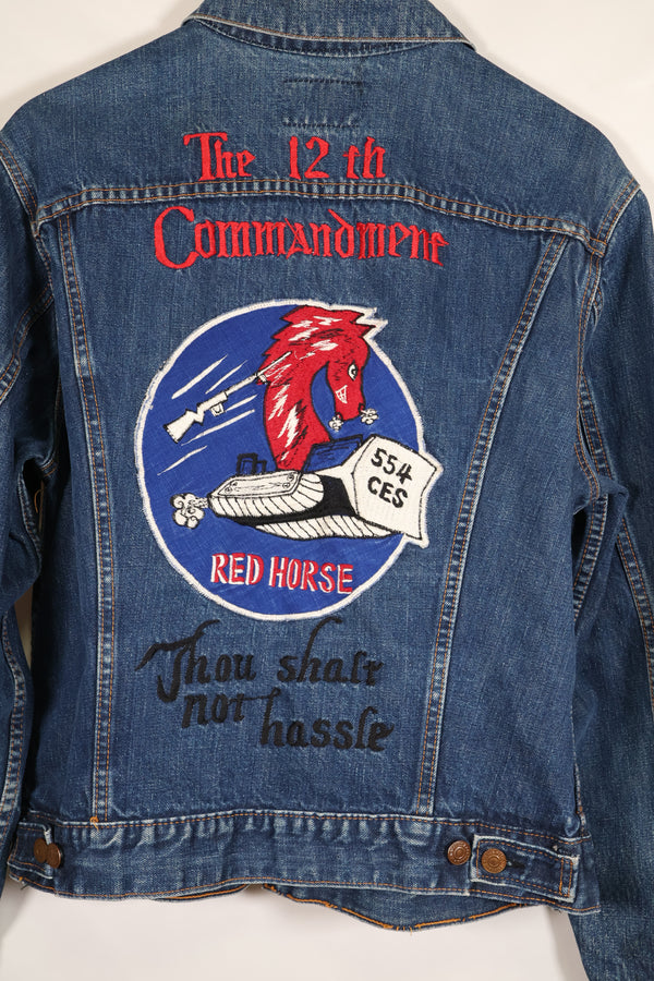 1970年代後半　アメリカ空軍　The 12th Commandment ツアージャケット　Levis 70505 Big E 中古品