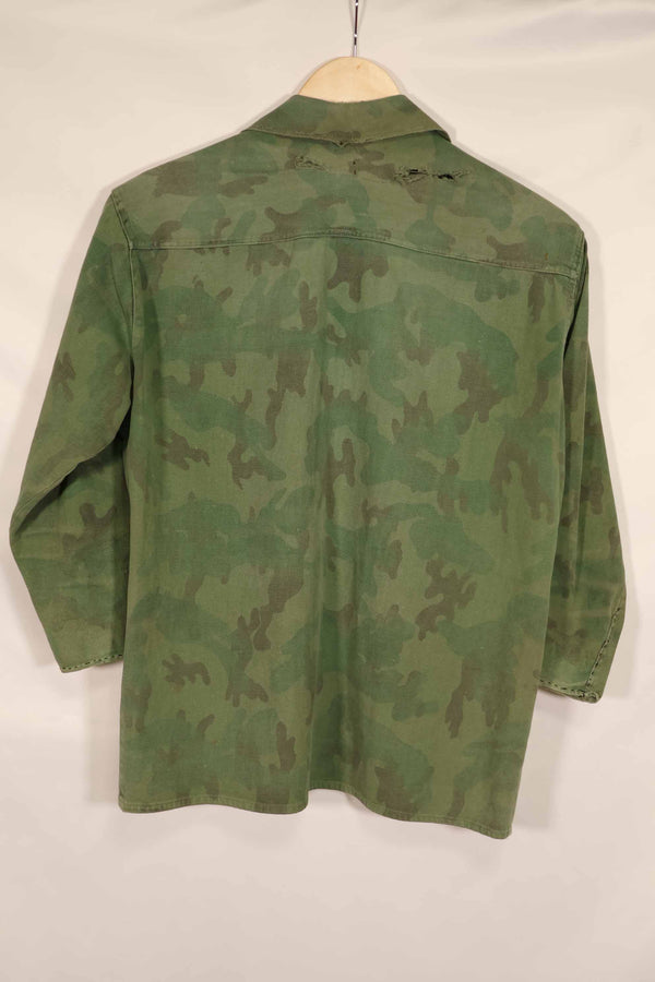 実物　1960年代　ARVN　ローカルメイド迷彩　シャツ　摩耗あり　中古品