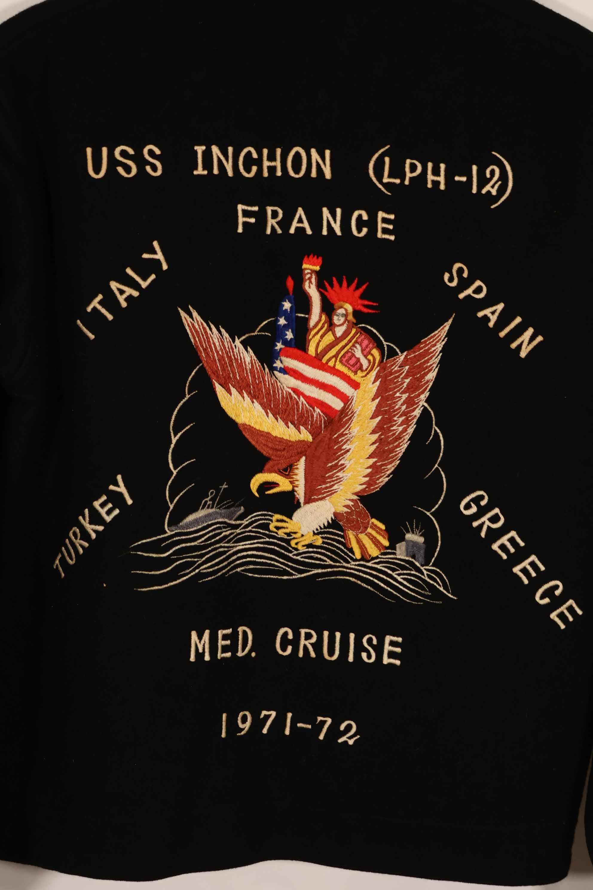 実物　1971-1972 アメリカ海軍　ツアージャケット　USS INCHON　中古品