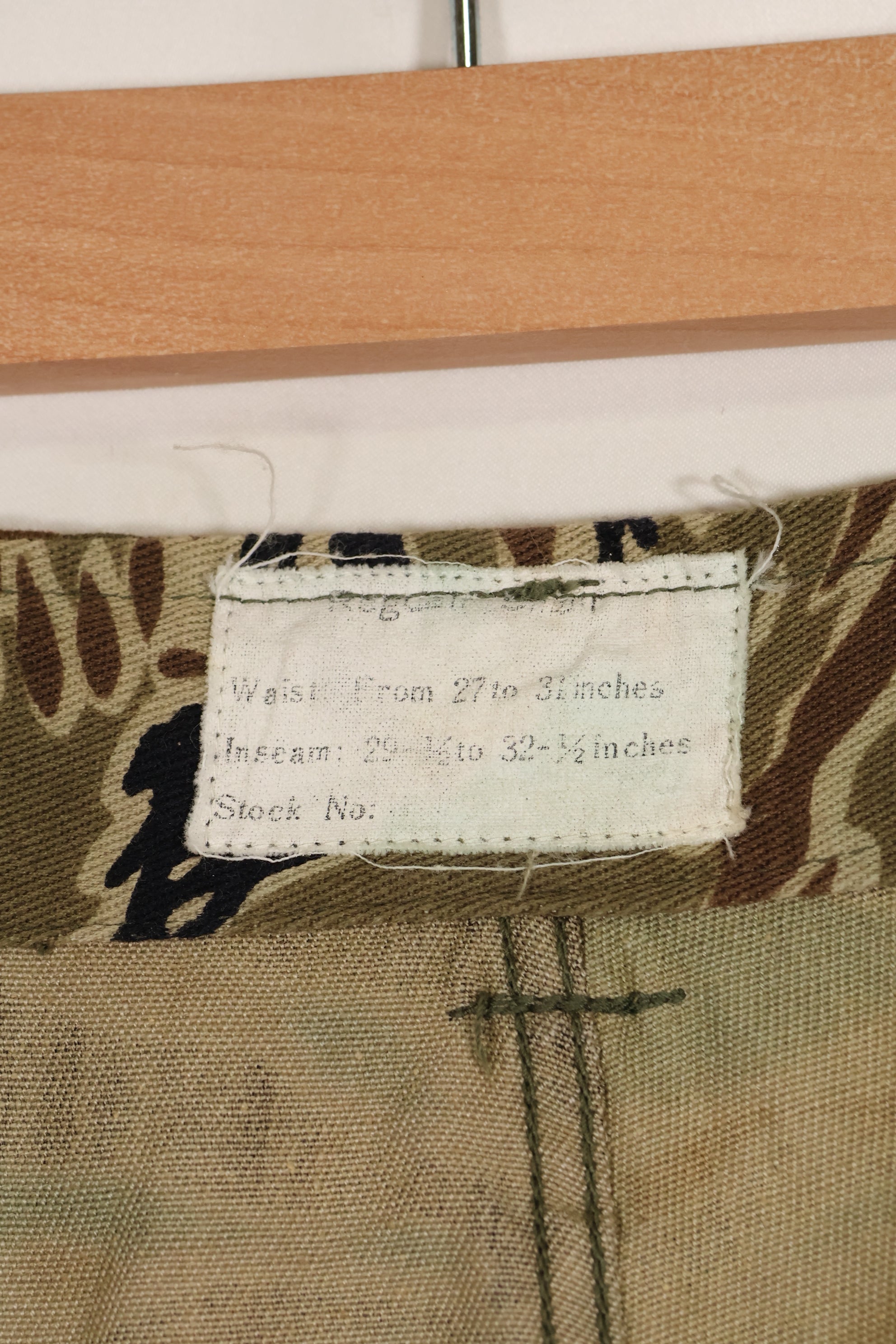 1960年代中頃　初期　ゴールドタイガーストライプ　パンツ　S-Rサイズ　USカット　状態良い　中古品