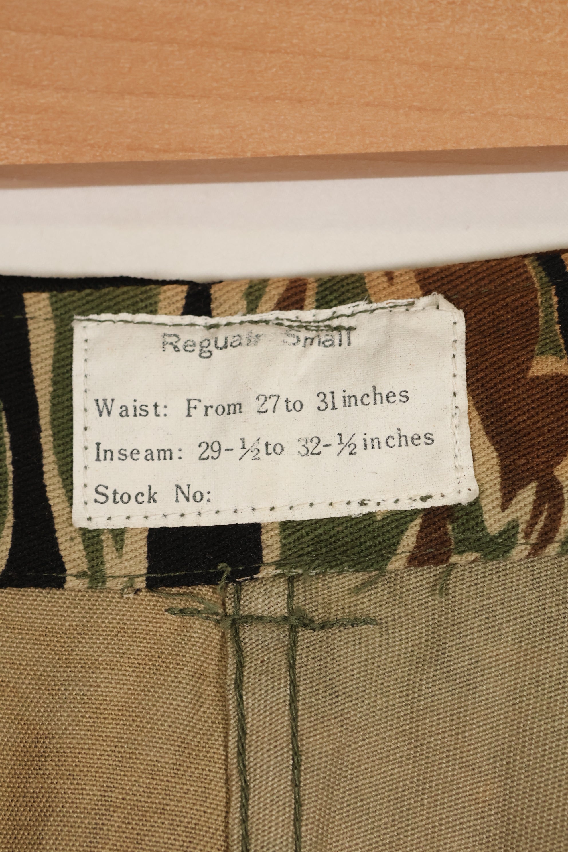 1960年代中頃　デッドストック　初期ゴールドタイガーストライプ　パンツ　S-Rサイズ　USカット