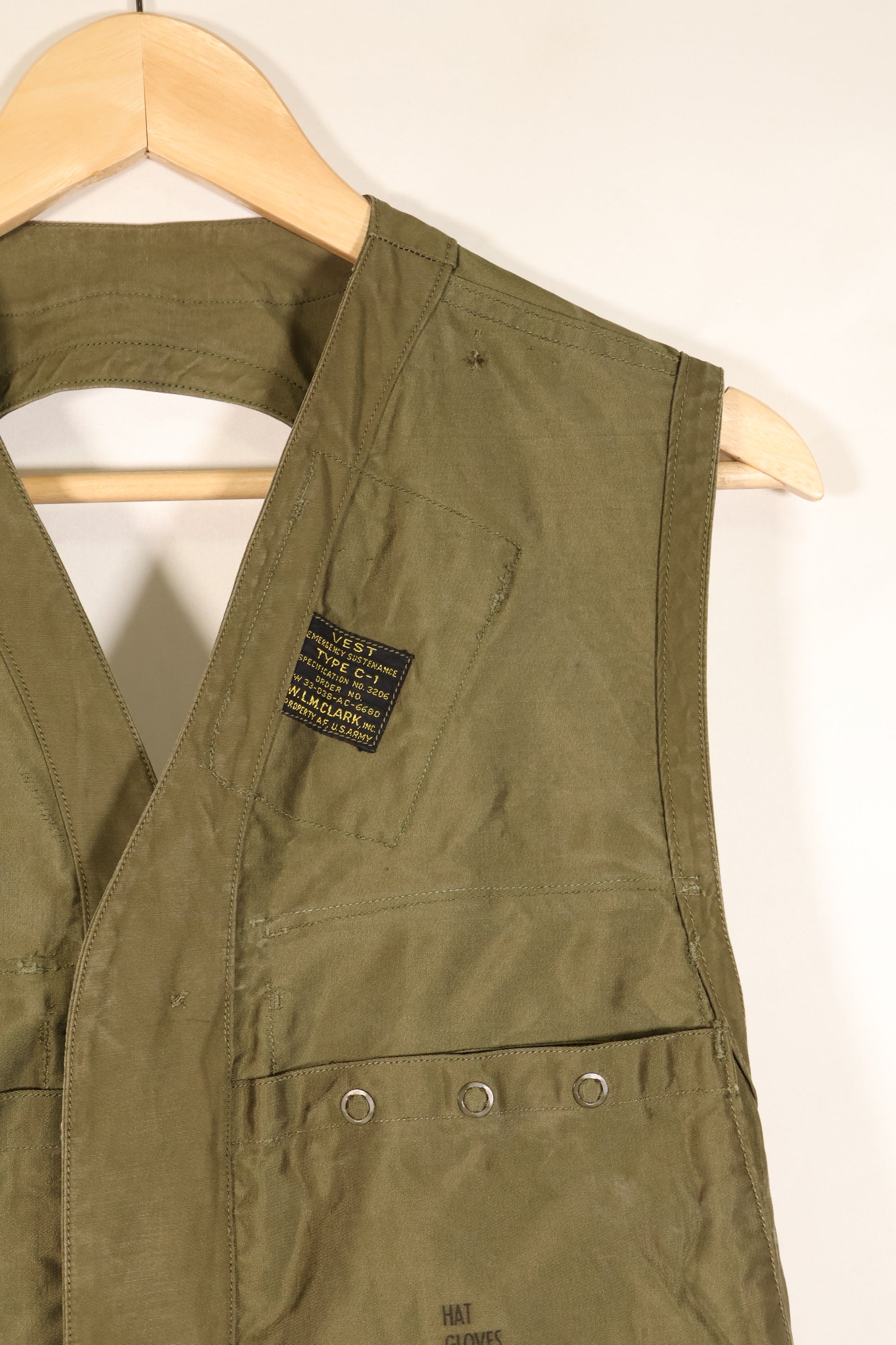1940年代　アメリカ陸軍航空隊　USAAF　C-1　サバイバルベスト　フリーサイズ　中古品