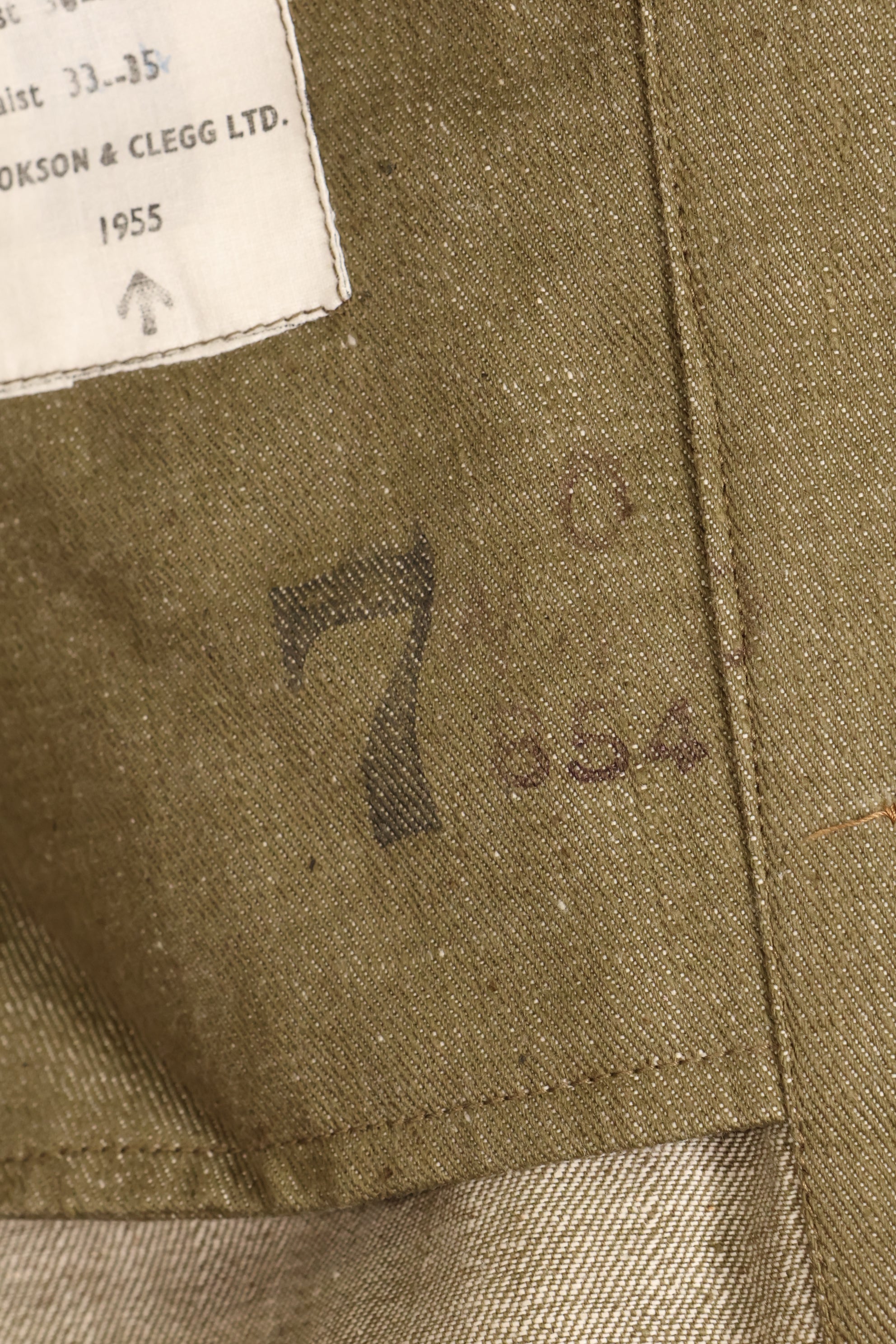 1950年代　サイズ No.7　イギリス軍　陸軍　バトルドレス　コットンデニムジャケット　短ジャケット　中古品