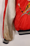 1970年代　日本製　Japan Jacket　中古品　スカジャン　赤白　当時の再現品　修繕あり
