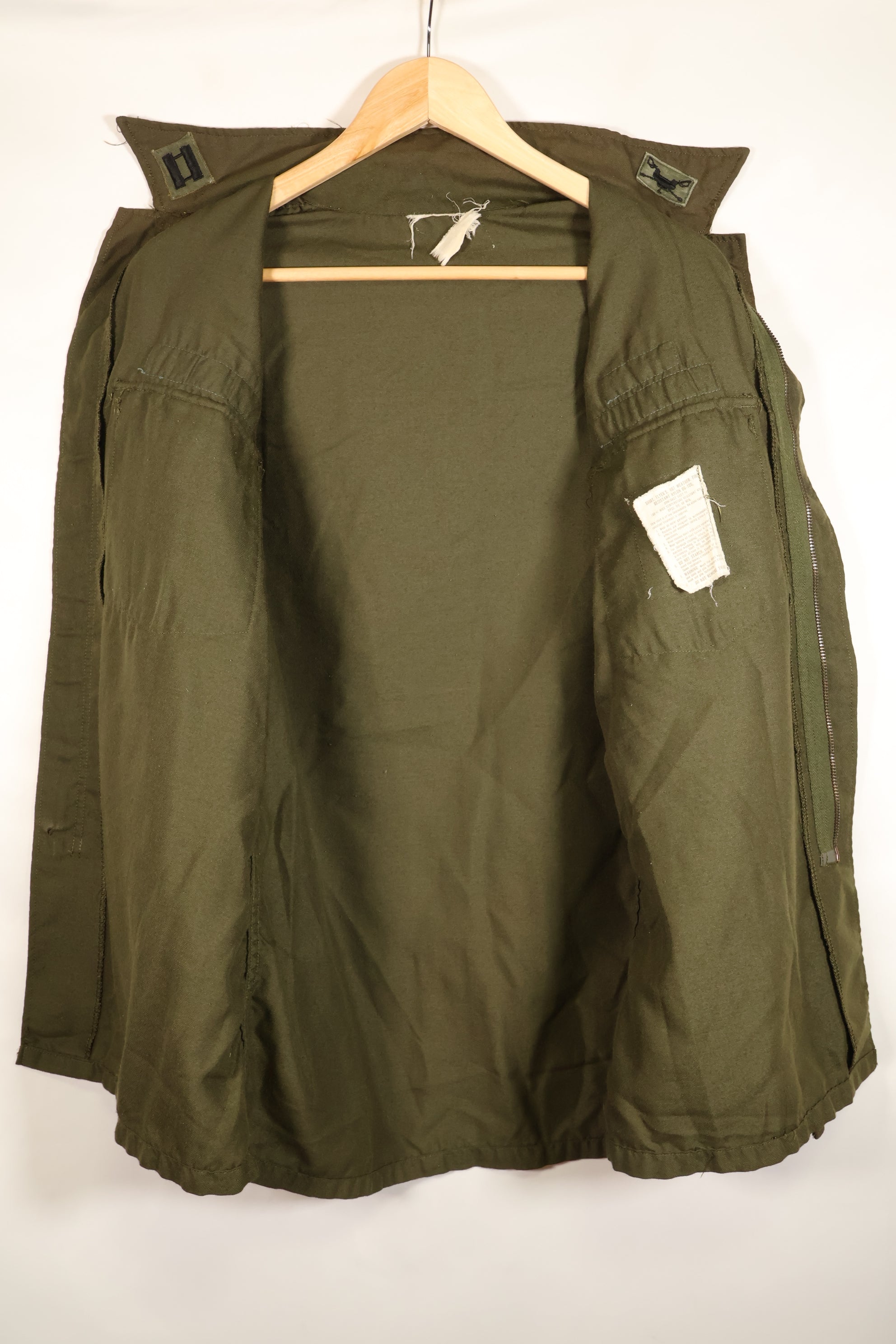 1971年契約　M-L　アメリカ陸軍　NOMEX フライヤー用難燃性ジャケット　パッチ付　中古品