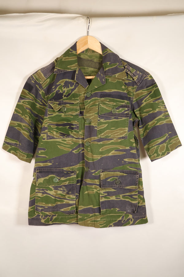 実物生地 戦後縫製　南ベトナム海兵隊　VNMC　5th パターン　タイガーストライプ　シャツ　中古品
