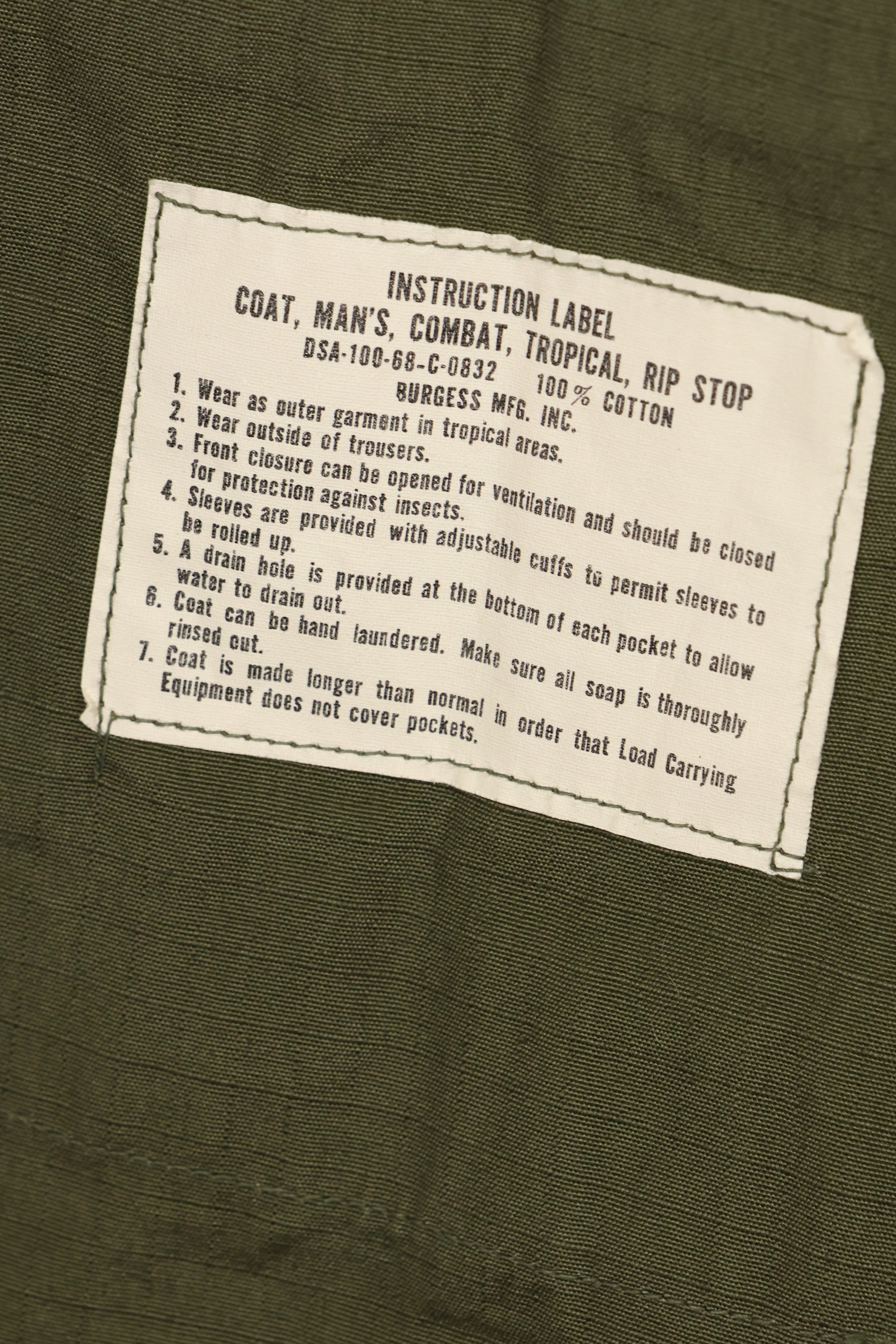 1968年 S-R　4th Model ジャングルファティーグ　ジャケット　JFKセンター　ほぼ未使用品