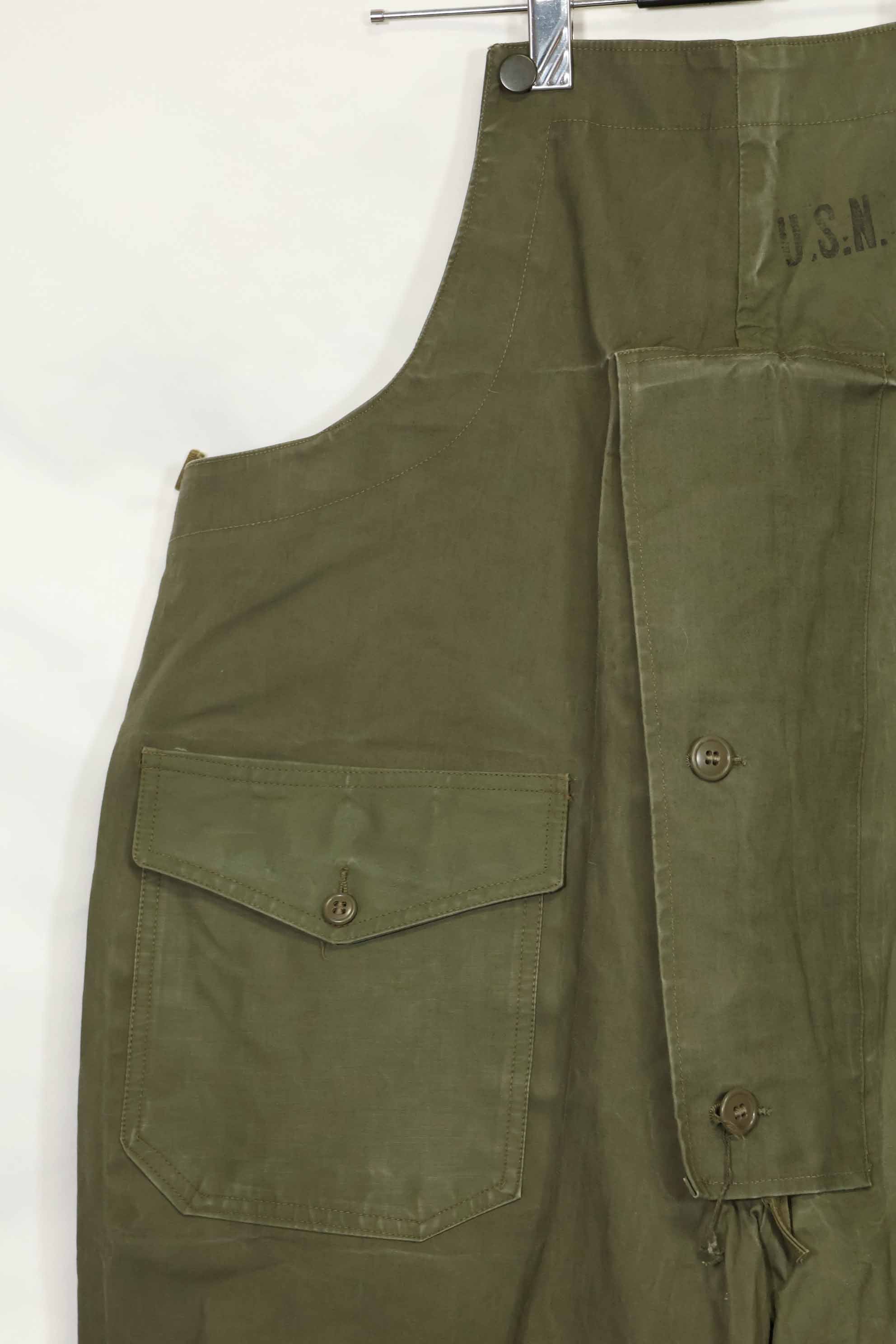 1940年代〜50年代前半　アメリカ海軍　デッキパンツ　レインパンツ　中古品　C