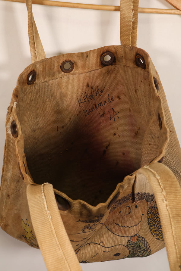 オーダーメイド品　WWII アメリカ海軍　ダッフルバッグ改造　タイガーストライプ　スヌーピーモチーフ　LA Kitzfitz 製