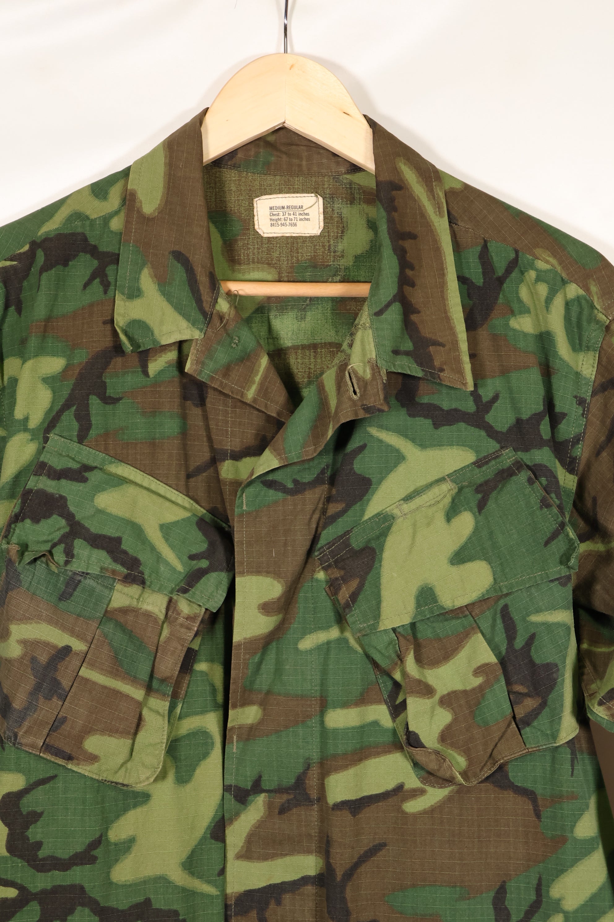 1969年契約　M-R　リップストップ　ERDL迷彩　ジャングルファティーグ　ジャケット　状態良い　中古品