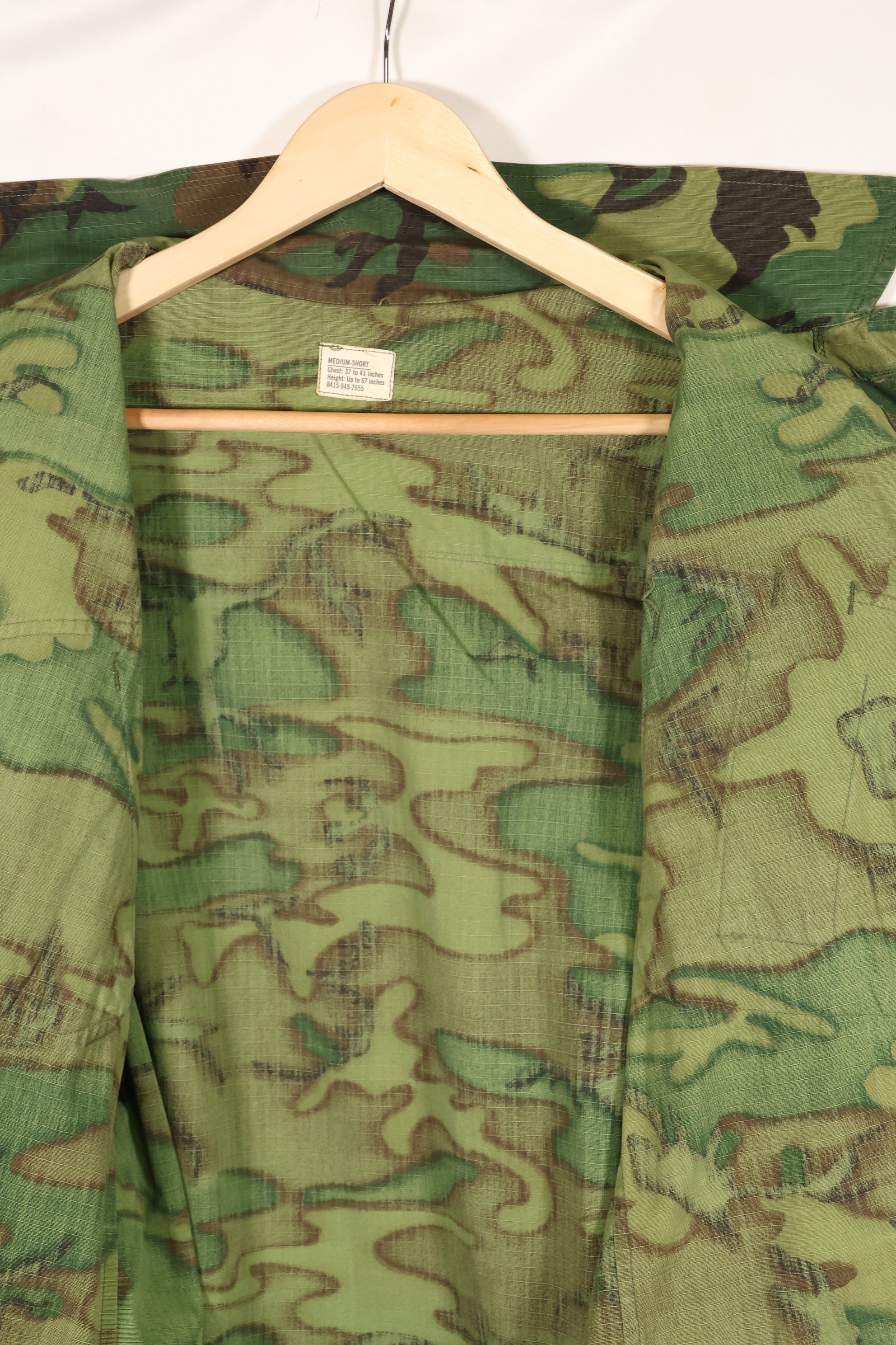 1969年契約　M-S　リップストップ　ERDL迷彩　ジャングルファティーグ　ジャケット　褪色あり　中古品  B