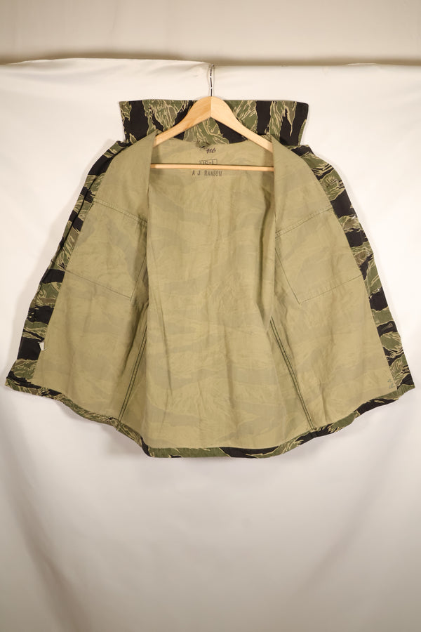 1965年頃　US-L　日本製　沖縄タイガーパターン　タイガーストライプ　シャツ　USカット　半袖　中古品