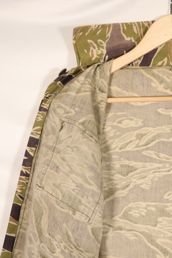 実物　レイトウォーパターン　タイガーストライプ　シャツ　ヘビーウェイト生地　退色あり　中古品