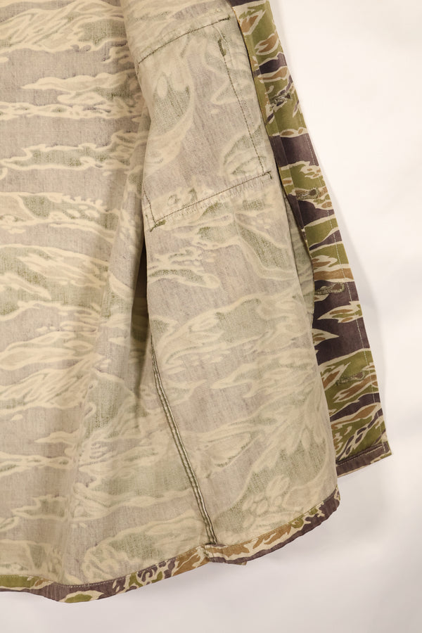 実物　レイトウォーパターン　タイガーストライプ　シャツ　ヘビーウェイト生地　退色あり　中古品