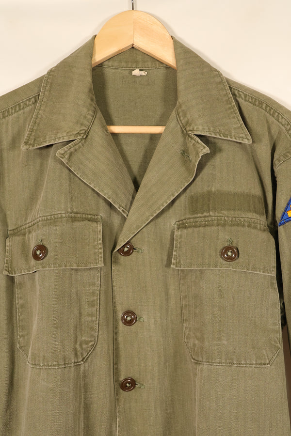 1940年代後半〜50年代　アメリカ陸軍　M-47 HBT　ユーティリティシャツ　パッチ付　中古品