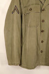 1940年代後半〜50年代　アメリカ陸軍　M-47 HBT　ユーティリティシャツ　パッチ付　中古品