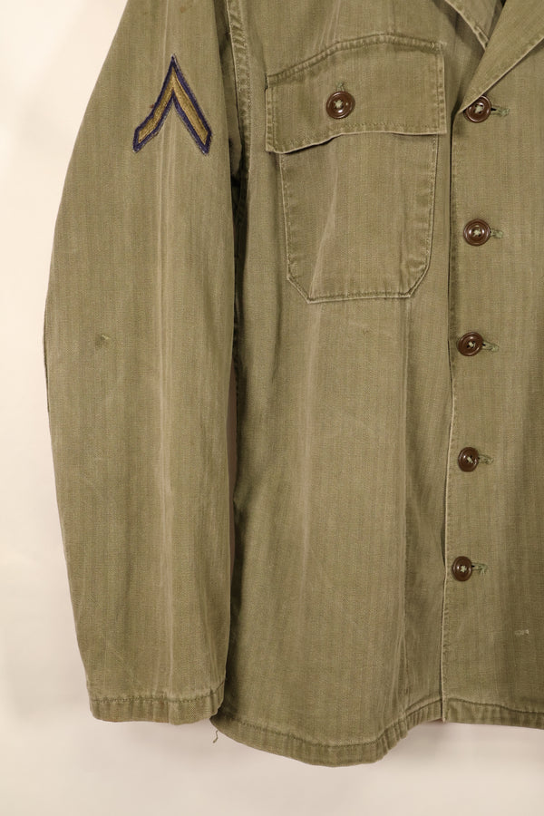 1940年代後半〜50年代　アメリカ陸軍　M-47 HBT　ユーティリティシャツ　パッチ付　中古品