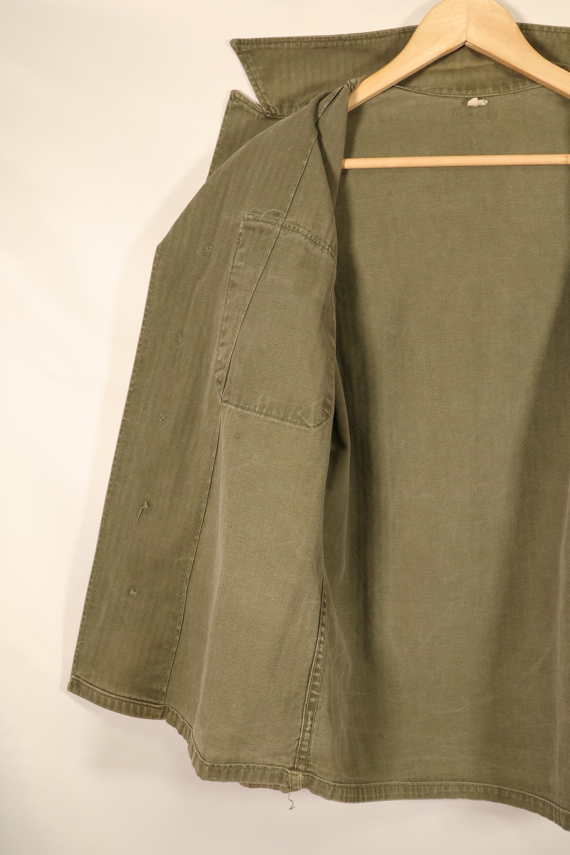 1940年代後半〜50年代　アメリカ陸軍　M-47 HBT　ユーティリティシャツ　パッチ付　中古品