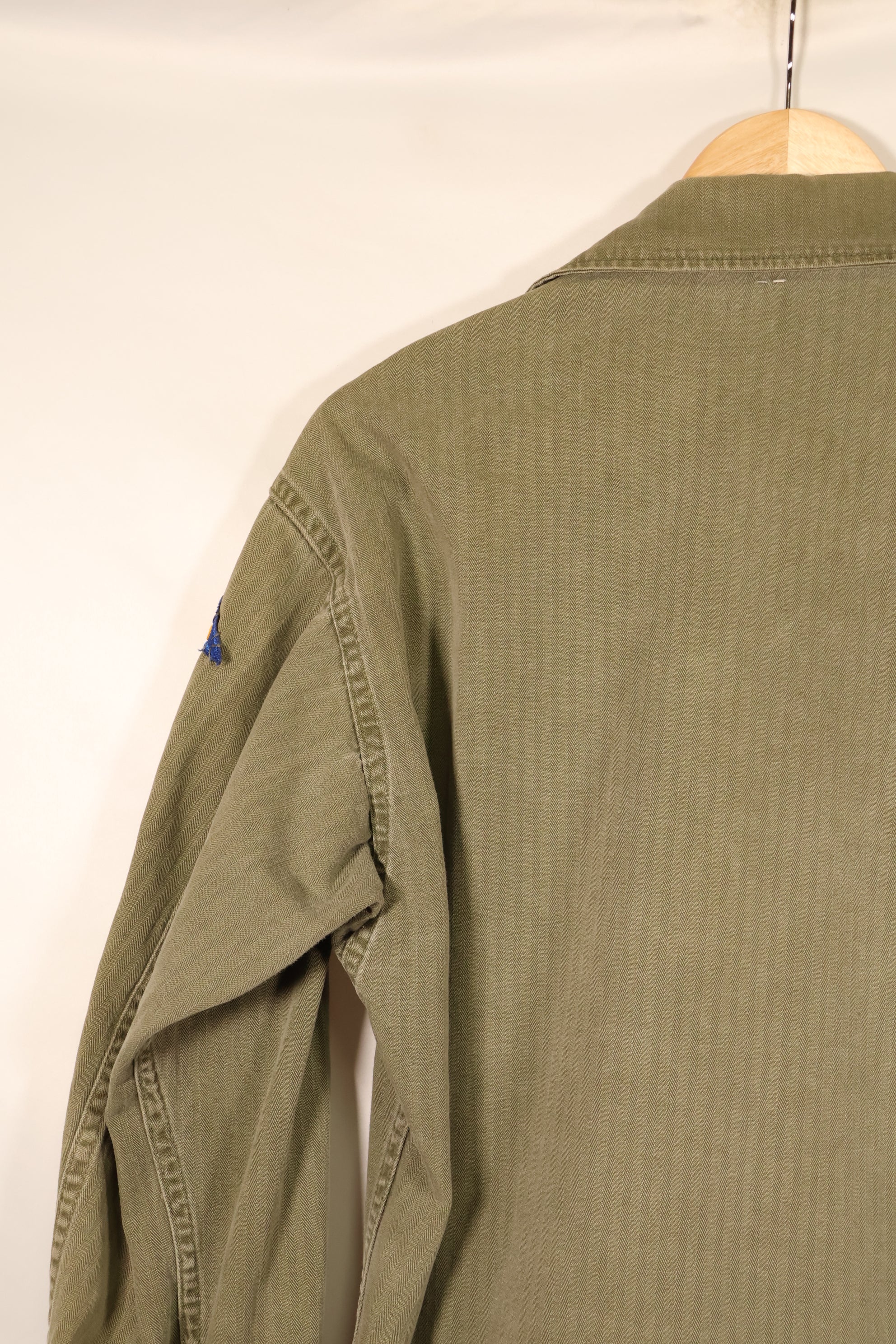 1940年代後半〜50年代　アメリカ陸軍　M-47 HBT　ユーティリティシャツ　パッチ付　中古品