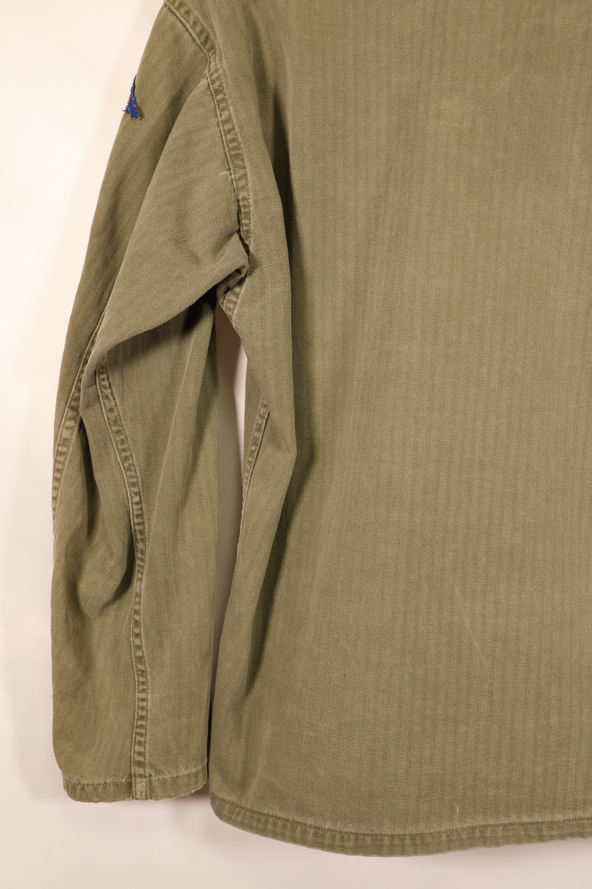1940年代後半〜50年代　アメリカ陸軍　M-47 HBT　ユーティリティシャツ　パッチ付　中古品