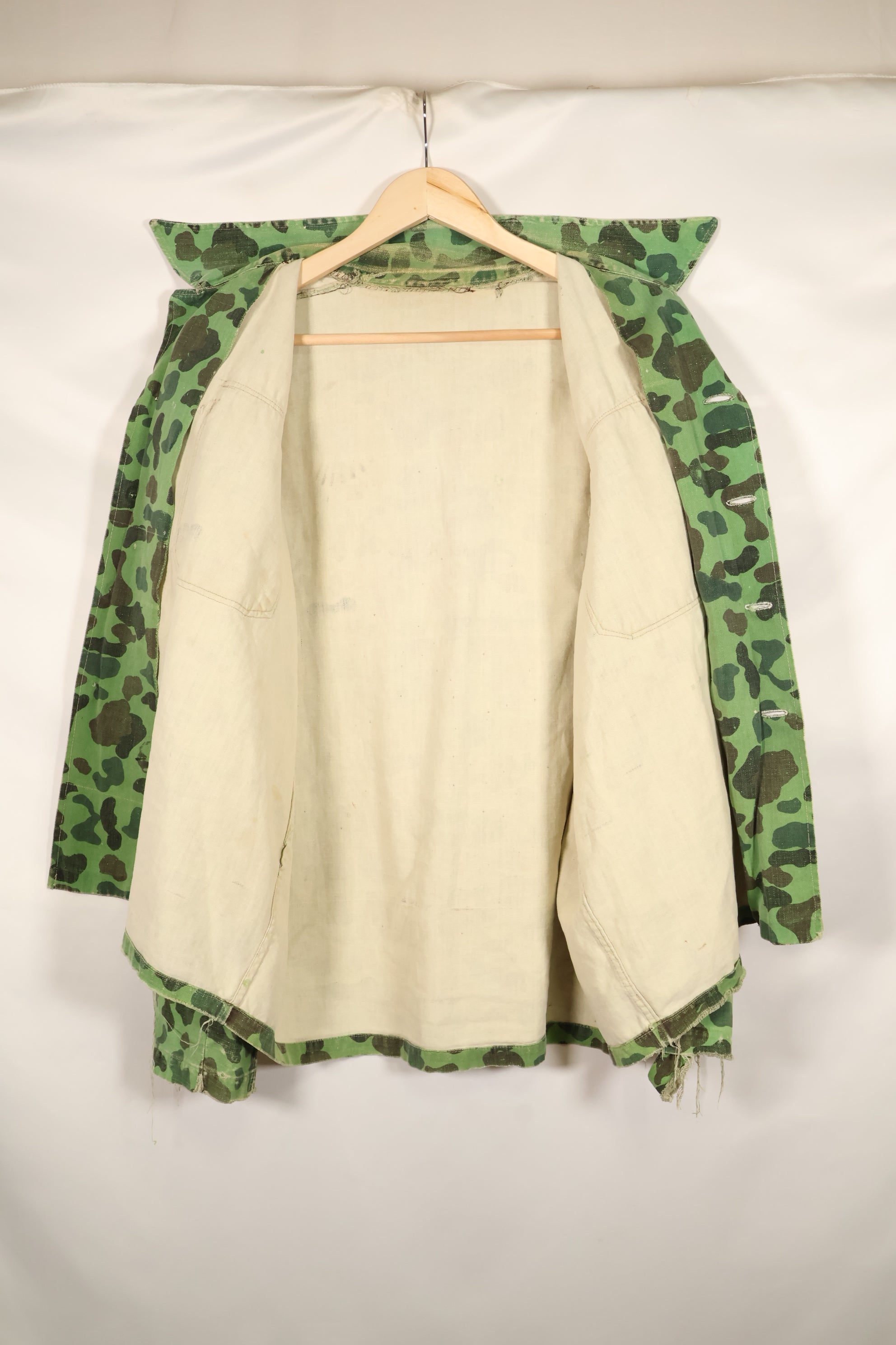 1960年代後半〜70年代前半　アメリカ海軍　アドバイザーシャツ　フロッグスキン迷彩　現地調達品　中古品