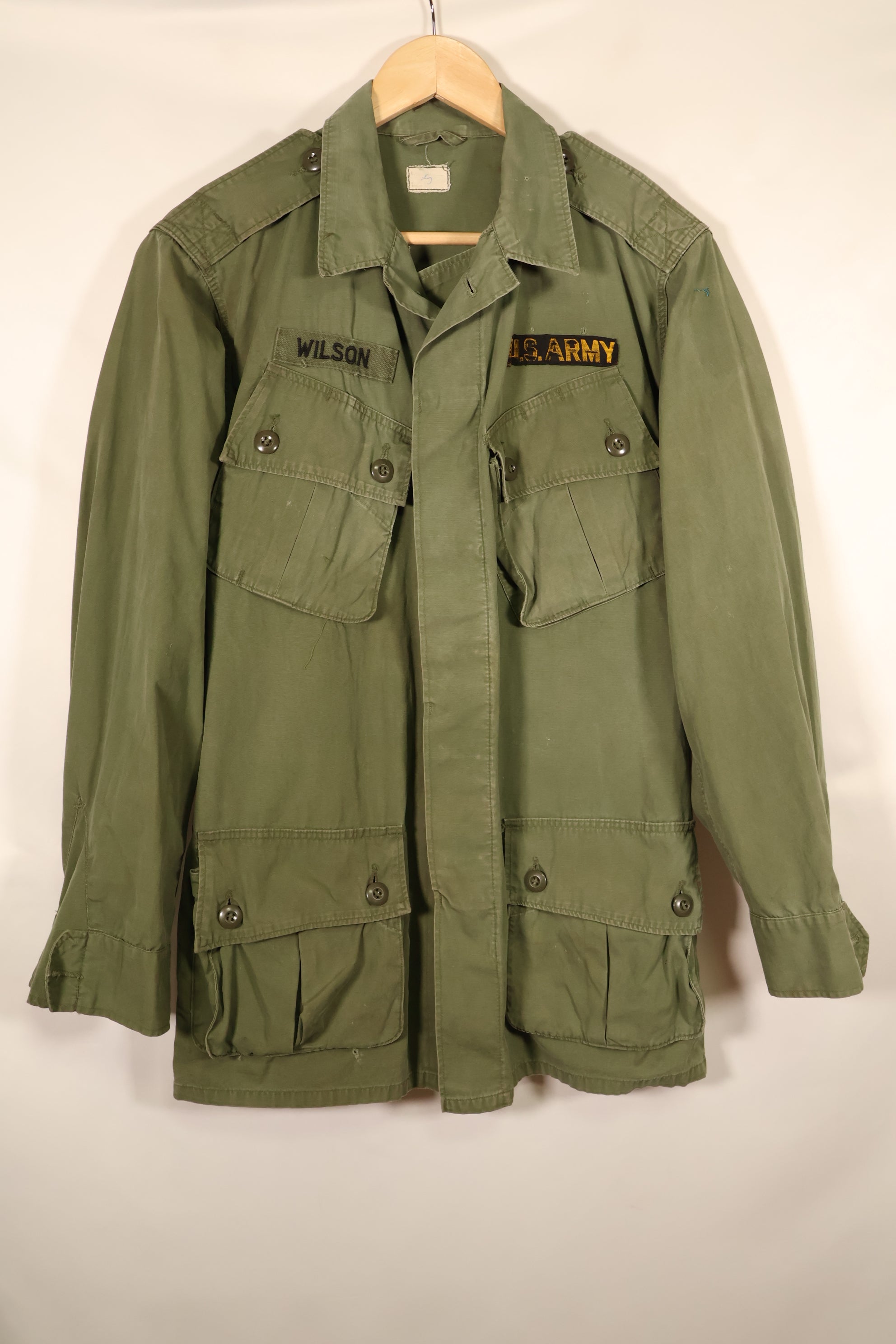 1963~64年契約　推定 S-L　1st Model ジャングルファティーグ　ジャケット　パッチ付　中古品