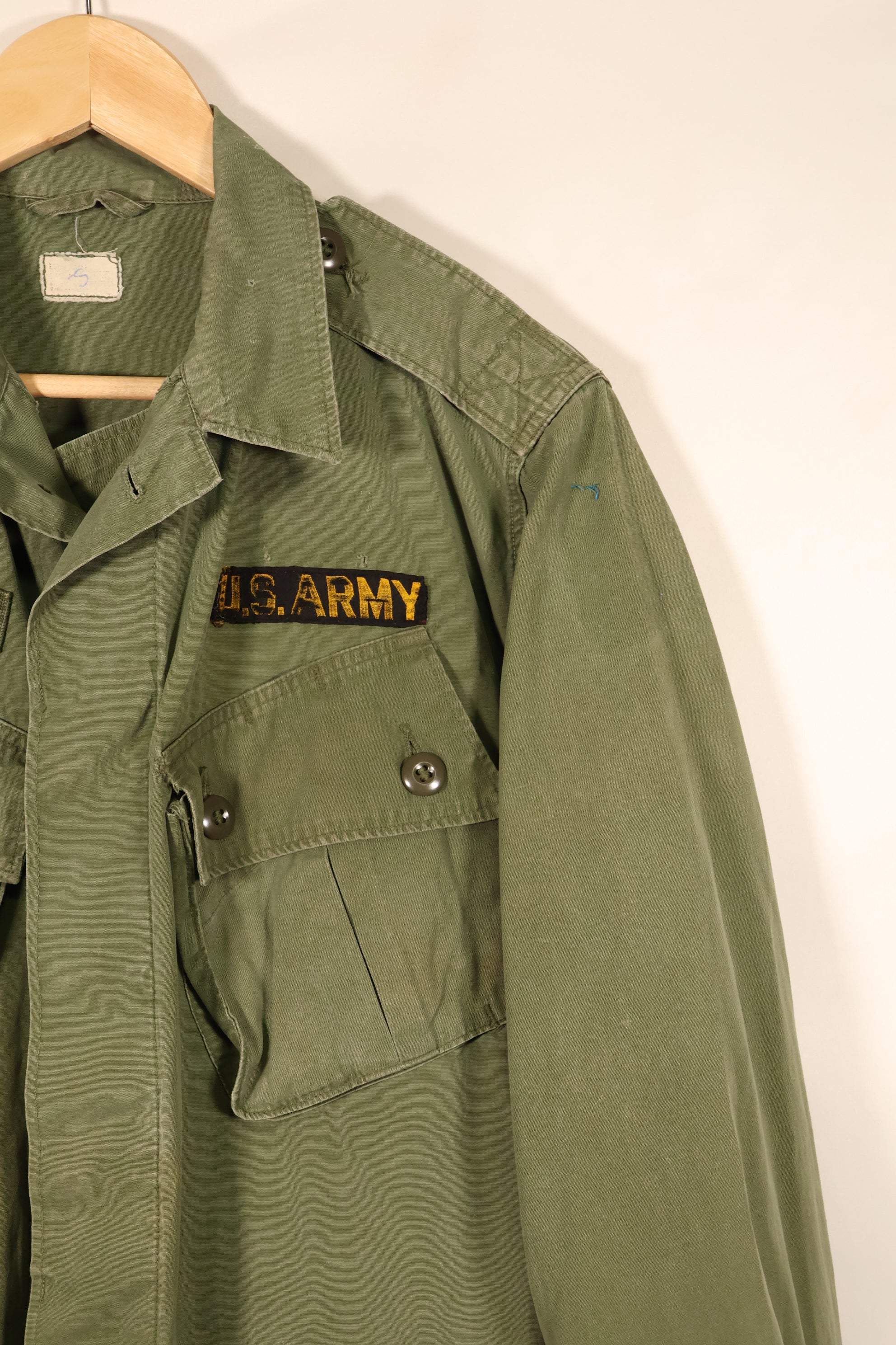 1963~64年契約　推定 S-L　1st Model ジャングルファティーグ　ジャケット　パッチ付　中古品