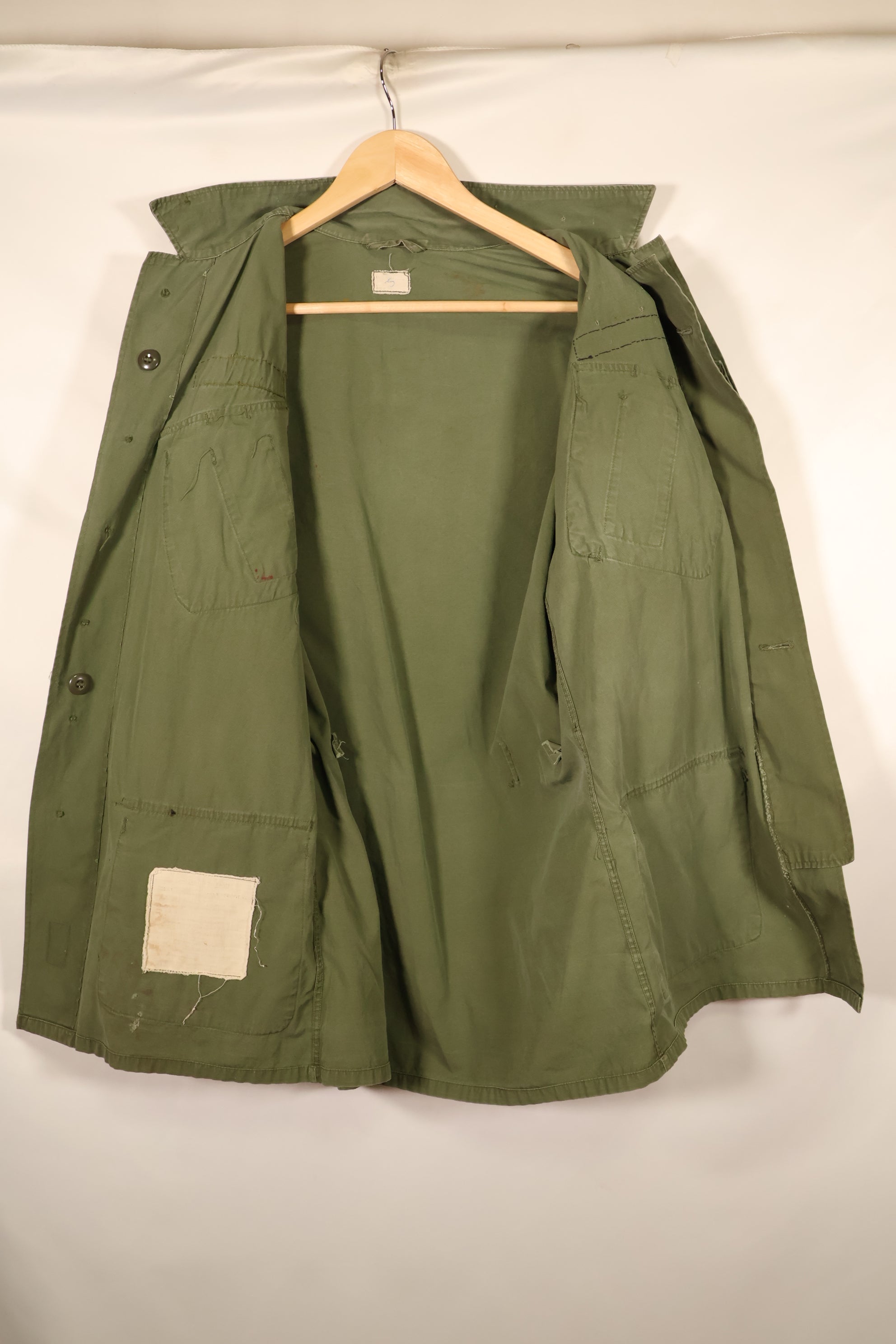1963~64年契約　推定 S-L　1st Model ジャングルファティーグ　ジャケット　パッチ付　中古品
