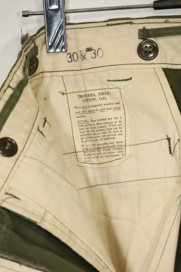 1940年代〜50年代　アメリカ軍　M45　コットン製　フィールドパンツ　カーゴポケット改造　空挺使用　中古品 B