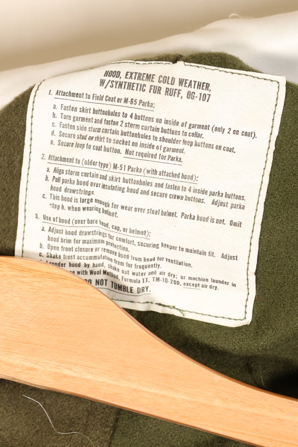 1973年契約& 1983年契約フード　M-R　M65 フィールドパーカー　フィッシュテイルパーカー　ほぼ未使用品