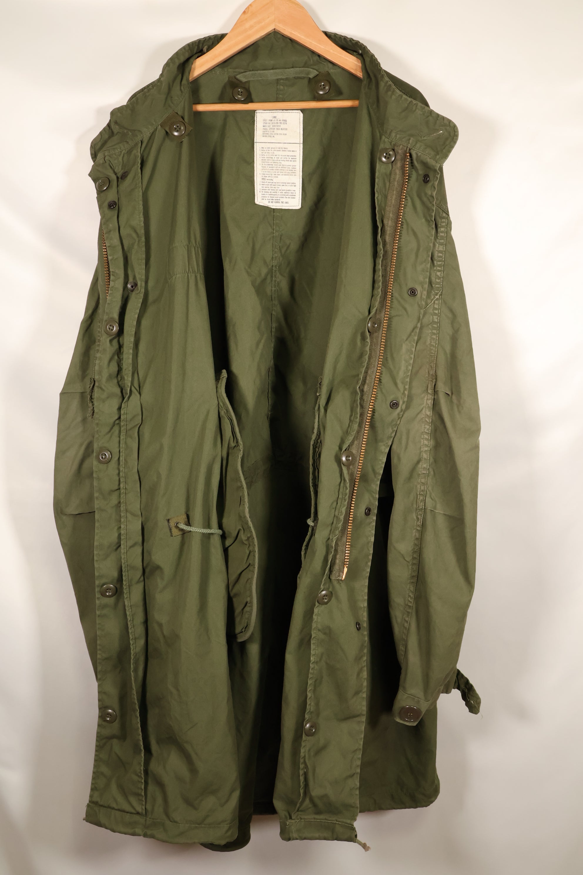 1982年契約　LARGE　M65 フィールドパーカー　フィッシュテイルパーカー　中古品　シェルのみ