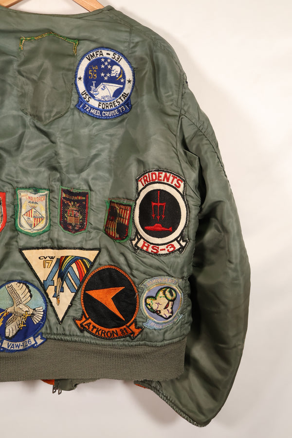1960年代後半　推定 LARGE アメリカ海軍　MA-1　フライトジャケット　パイロット改造あり　中古品