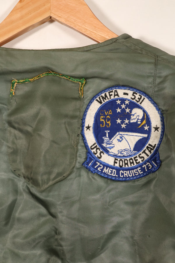 1960年代後半　推定 LARGE アメリカ海軍　MA-1　フライトジャケット　パイロット改造あり　中古品