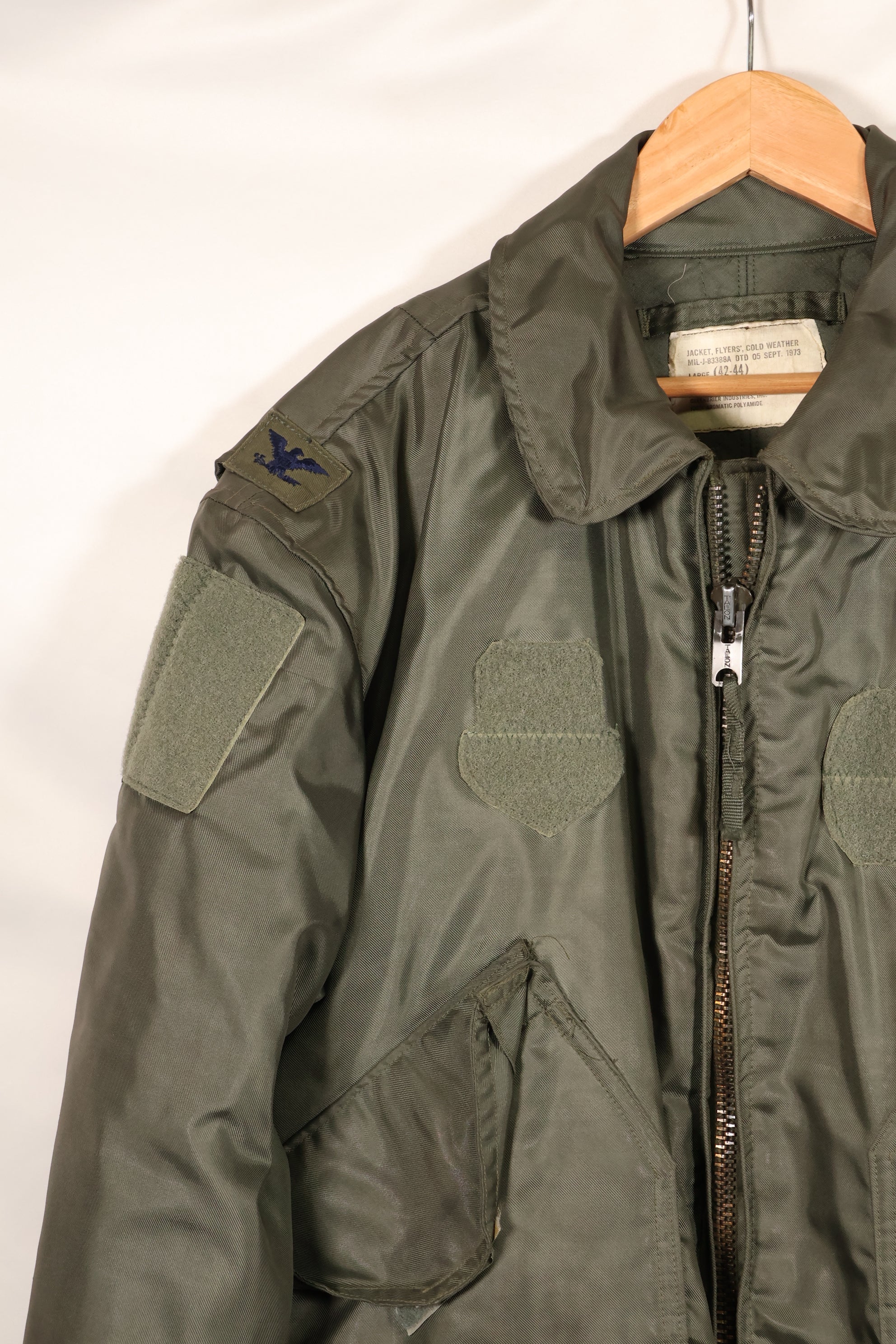 1975年契約　LARGE　アメリカ海軍　CWU-45P フライトジャケット　インターメディエイト　ポケット付　中古品