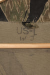 1960年代　US-L　シルバータイガーストライプ　USカットシャツ　半袖カスタム　破れあり