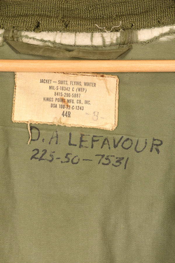1972年契約　44R　アメリカ海軍　冬季用フライトジャケット　WEPジャケット　中古品