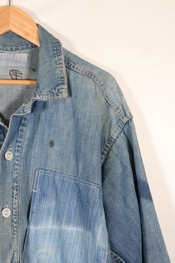 1930年代　アメリカ陸軍　デニム　プルオーバーシャツ　3ボタン　中古品