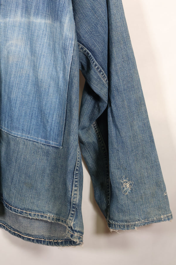 1930年代　アメリカ陸軍　デニム　プルオーバーシャツ　3ボタン　中古品