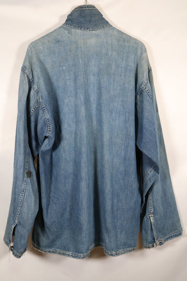 1930年代　アメリカ陸軍　デニム　プルオーバーシャツ　3ボタン　中古品