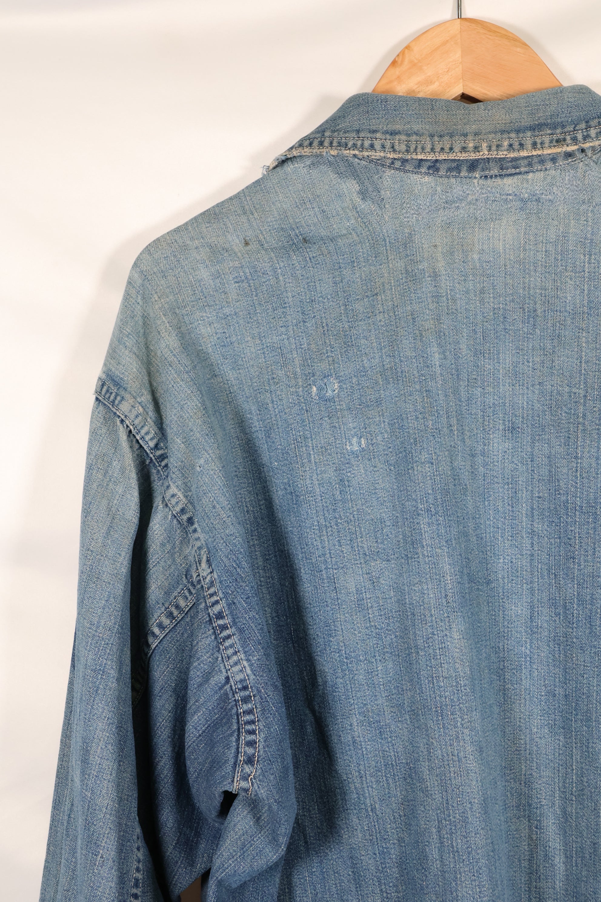 1930年代　アメリカ陸軍　デニム　プルオーバーシャツ　3ボタン　中古品