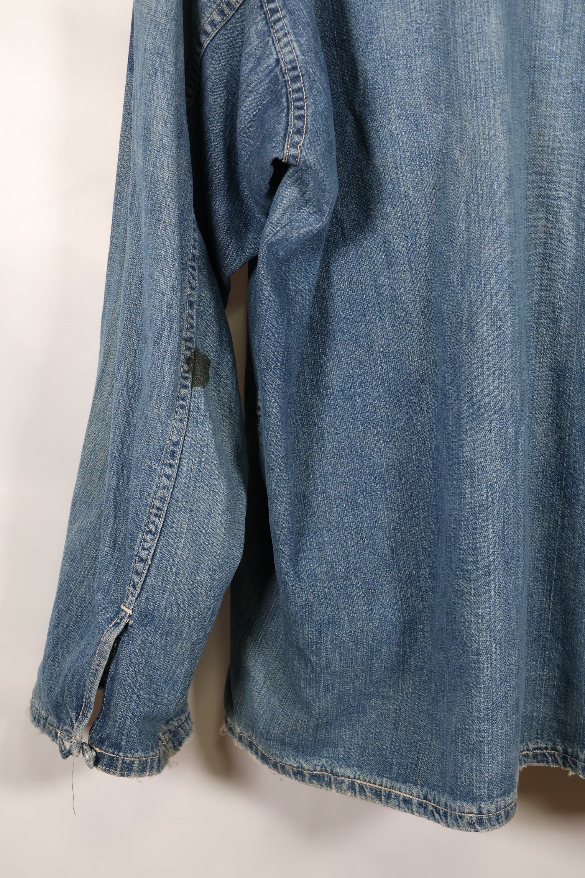 1930年代　アメリカ陸軍　デニム　プルオーバーシャツ　3ボタン　中古品