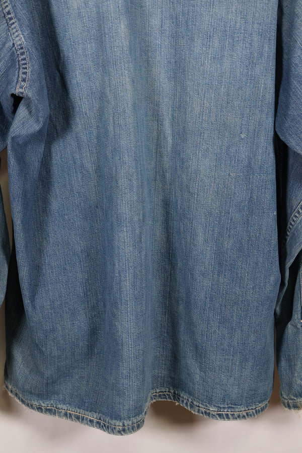 1930年代　アメリカ陸軍　デニム　プルオーバーシャツ　3ボタン　中古品