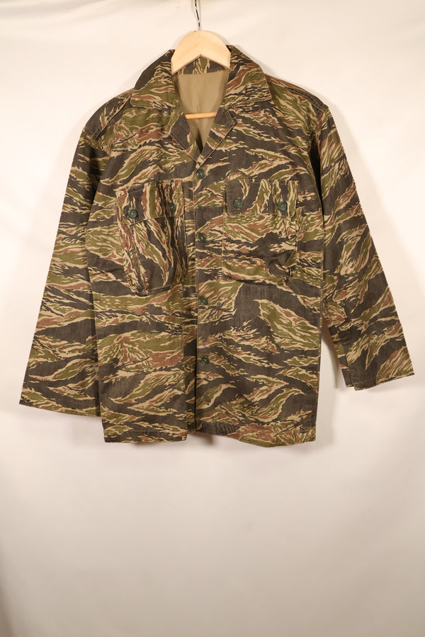 1960年代後半頃　ローカルメイド　推定 ベトナム or タイ製　タイガーストライプ　シャツ　中古品