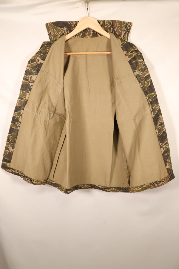 1960年代後半頃　ローカルメイド　推定 ベトナム or タイ製　タイガーストライプ　シャツ　中古品