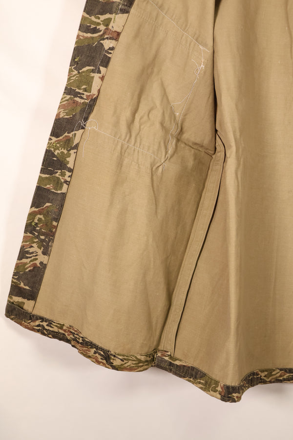 1960年代後半頃　ローカルメイド　推定 ベトナム or タイ製　タイガーストライプ　シャツ　中古品