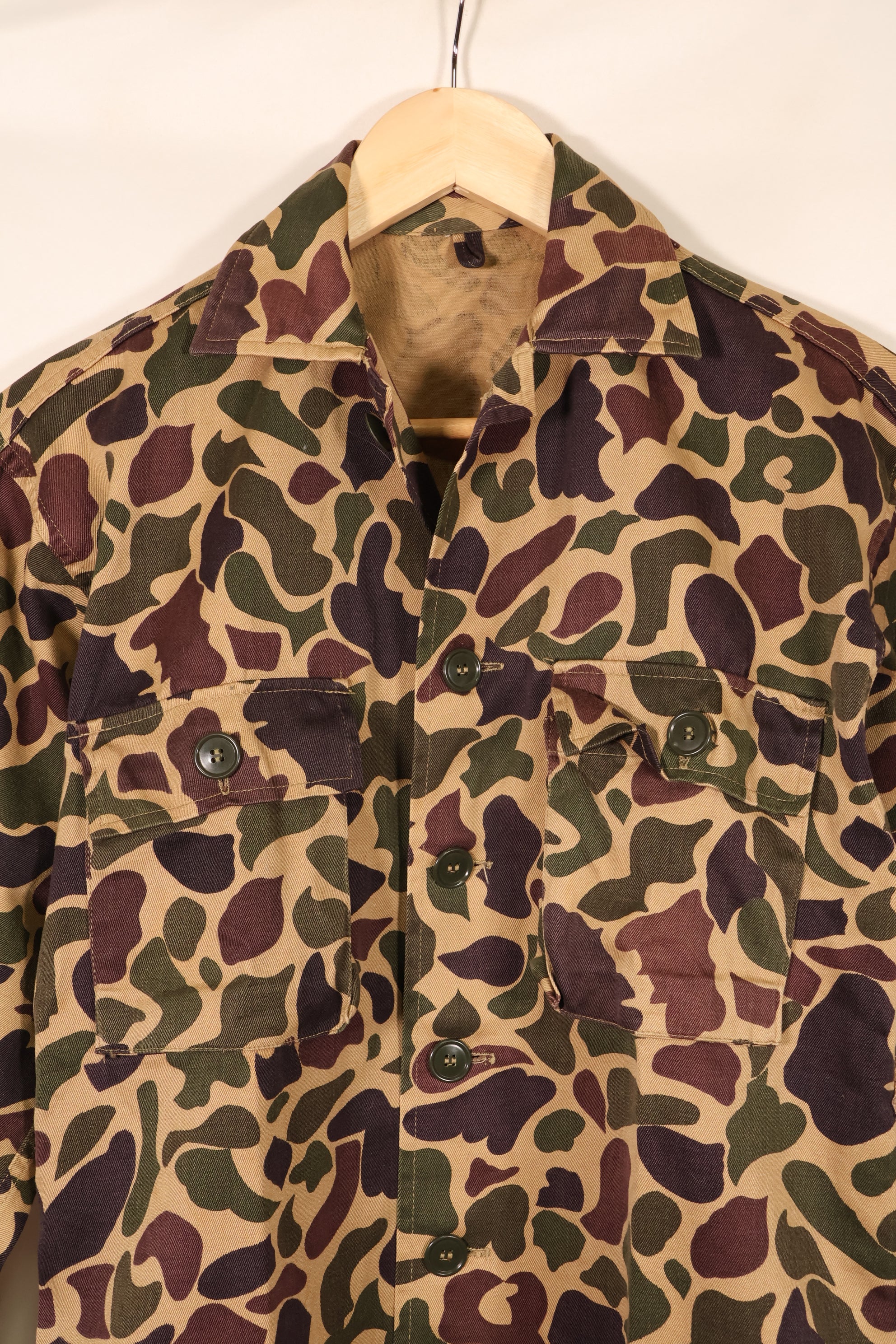1960年代初頭　A-M程度　CIDG　ベオガム迷彩　Aisanカット　シャツ　ローカルメイド Frog Skin迷彩　中古品