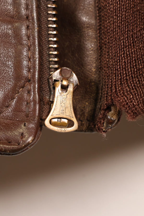 1940年代　サイズ42　WWII　アメリカ陸軍航空隊　USAAF　A-2 フライトジャケット　ネーム入り　中古品