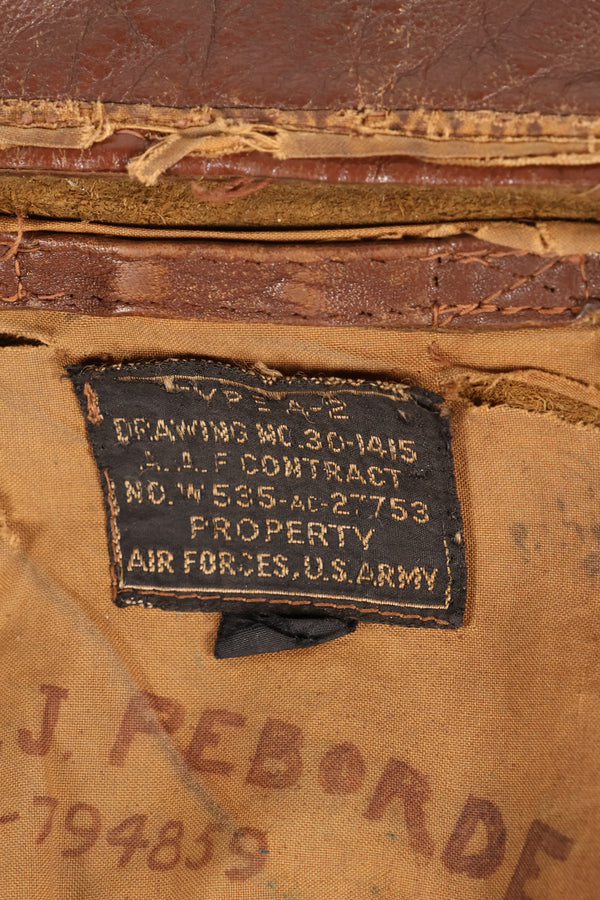 1940年代　サイズ42　WWII　アメリカ陸軍航空隊　USAAF　A-2 フライトジャケット　ネーム入り　中古品