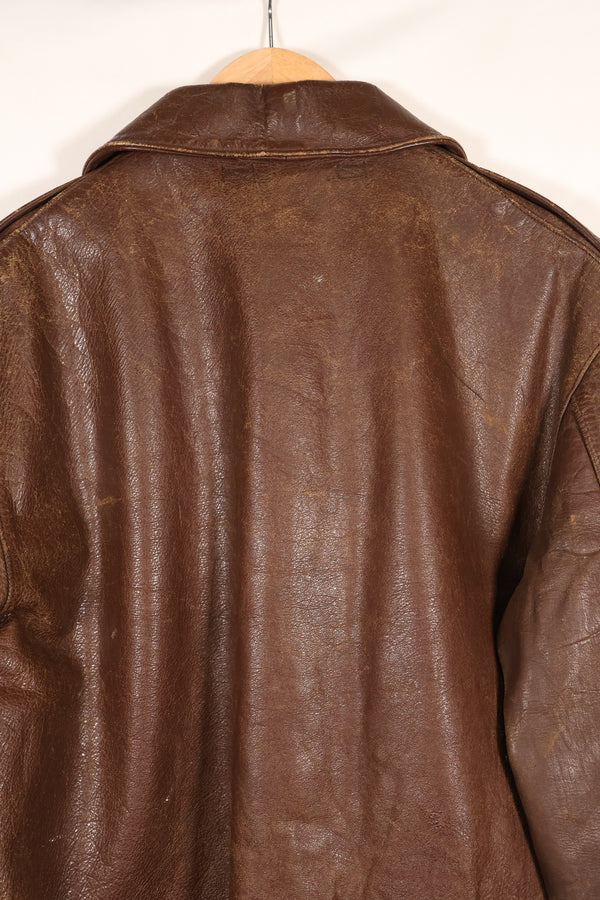 1940年代　サイズ42　WWII　アメリカ陸軍航空隊　USAAF　A-2 フライトジャケット　ネーム入り　中古品