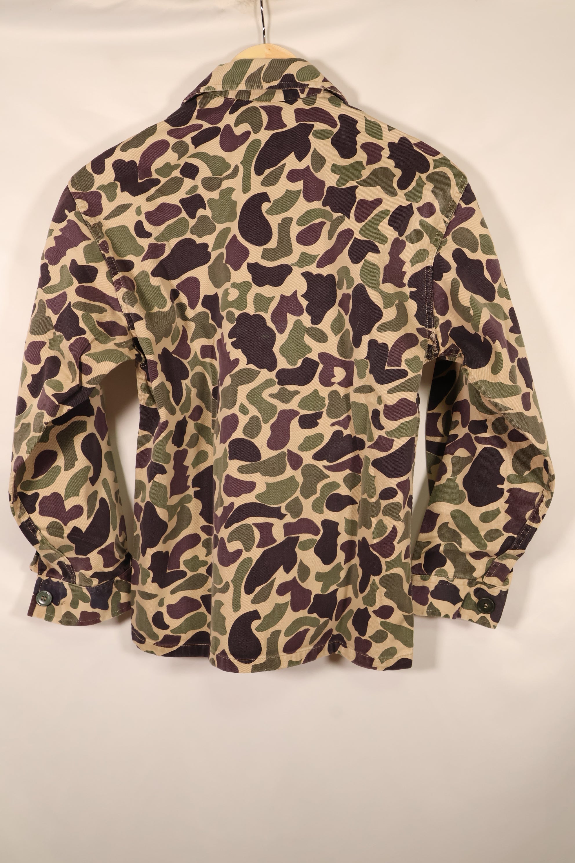 1960年代前半　A-M相当　CIDG　ベオガム迷彩　Asianカット　シャツ　ローカルメイド Frog Skin迷彩　中古品